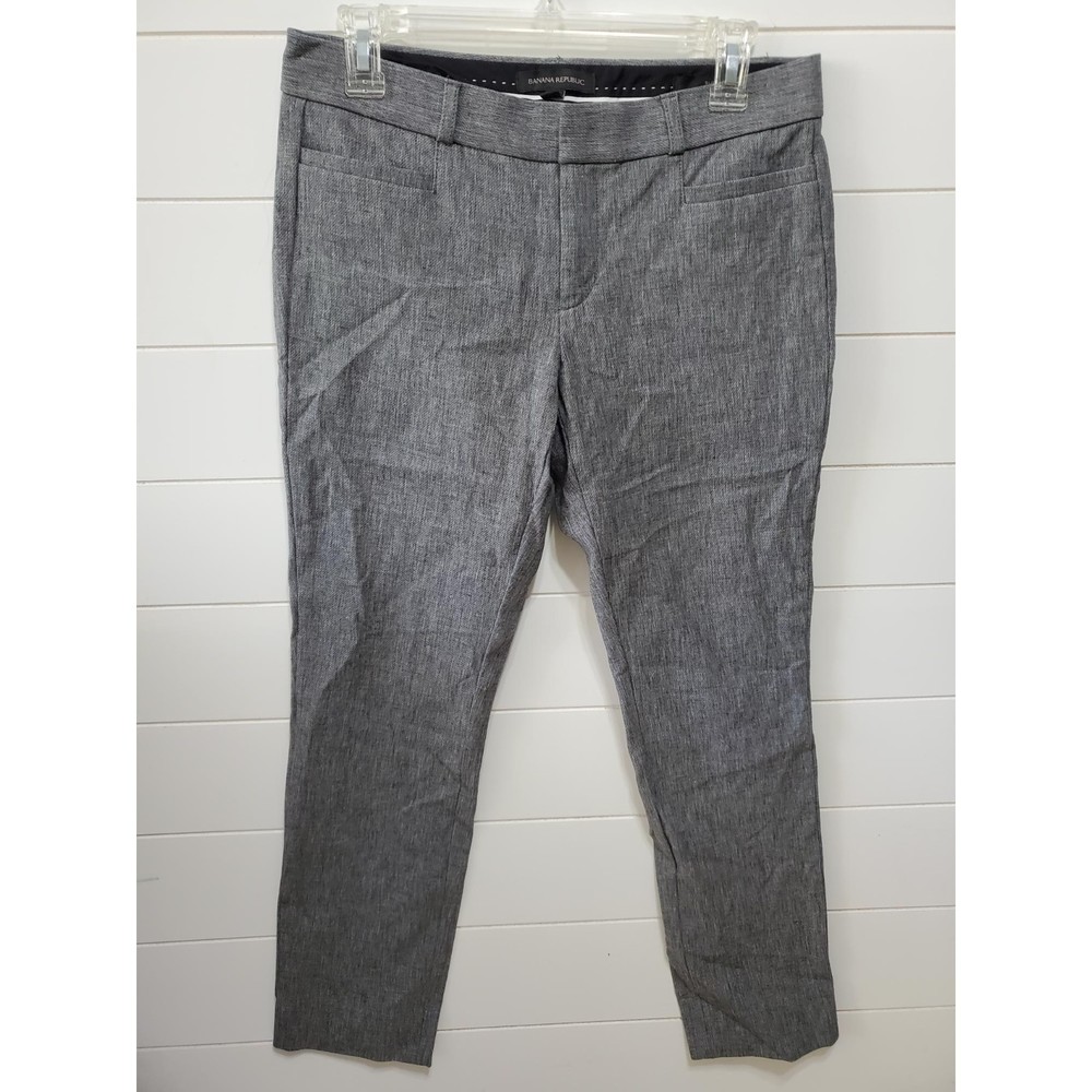Banana Republic Sloan womens size 4 gray tweed dress pants office casual viscose